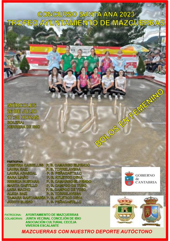 CONCURSO DE BOLOS FEMENINO SANTA ANA 2023